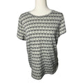 Studio B by Bobeau Women’s XL Cream Black Geometric Knit Short Sleeve Top