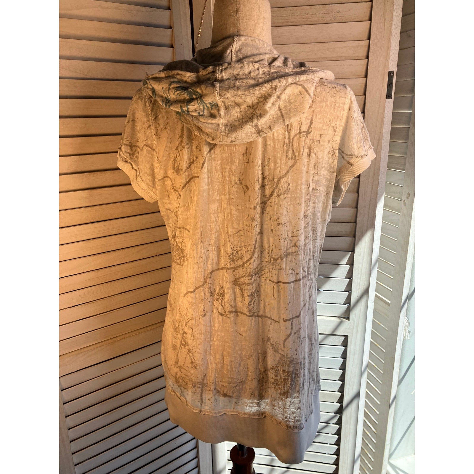 Maurices Y2K Zip Up Short Sleeve Hoodie Size XL
