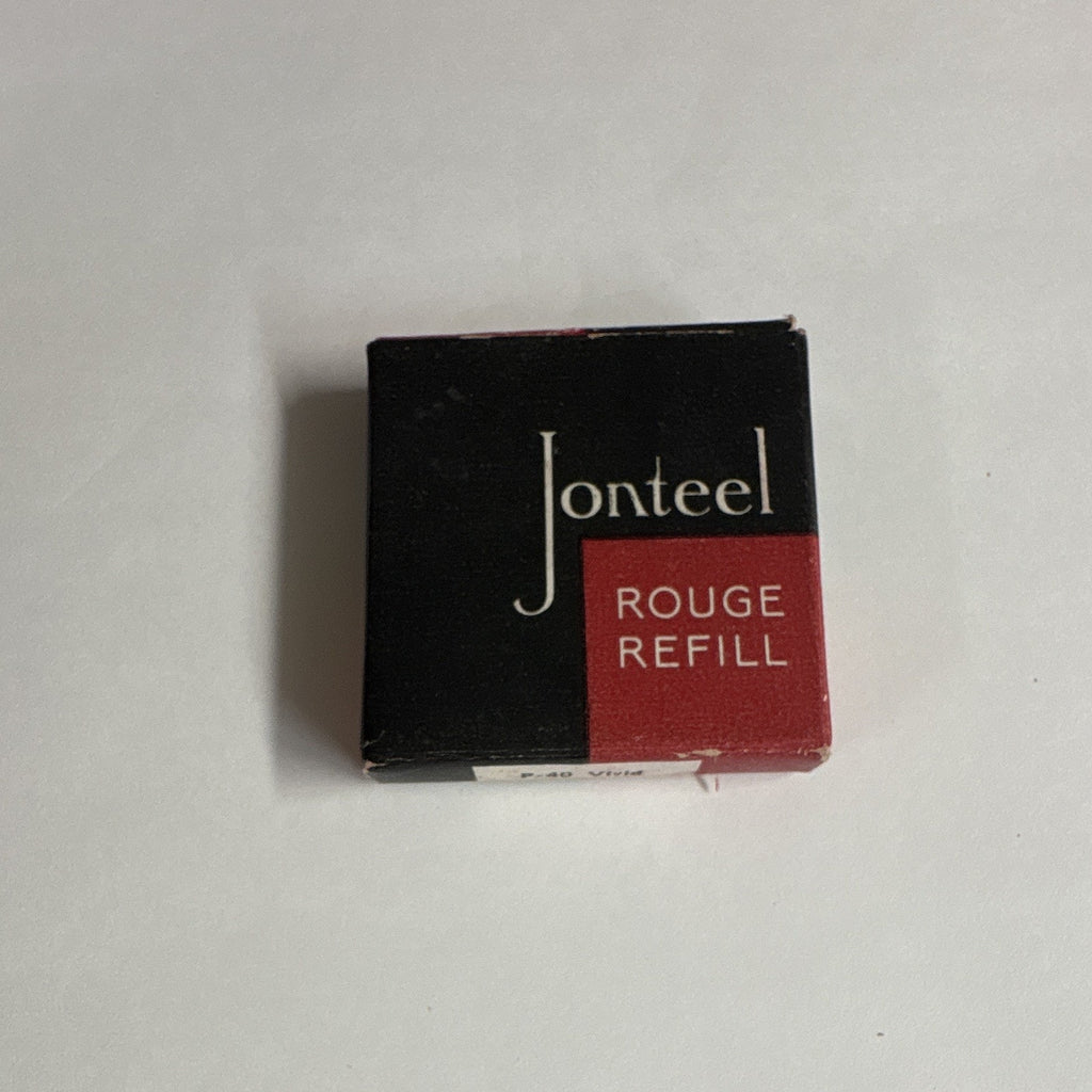 Vintage Jonteel Rouge Pressed Powder Blush Single - Vivid Pink Shade with Refill