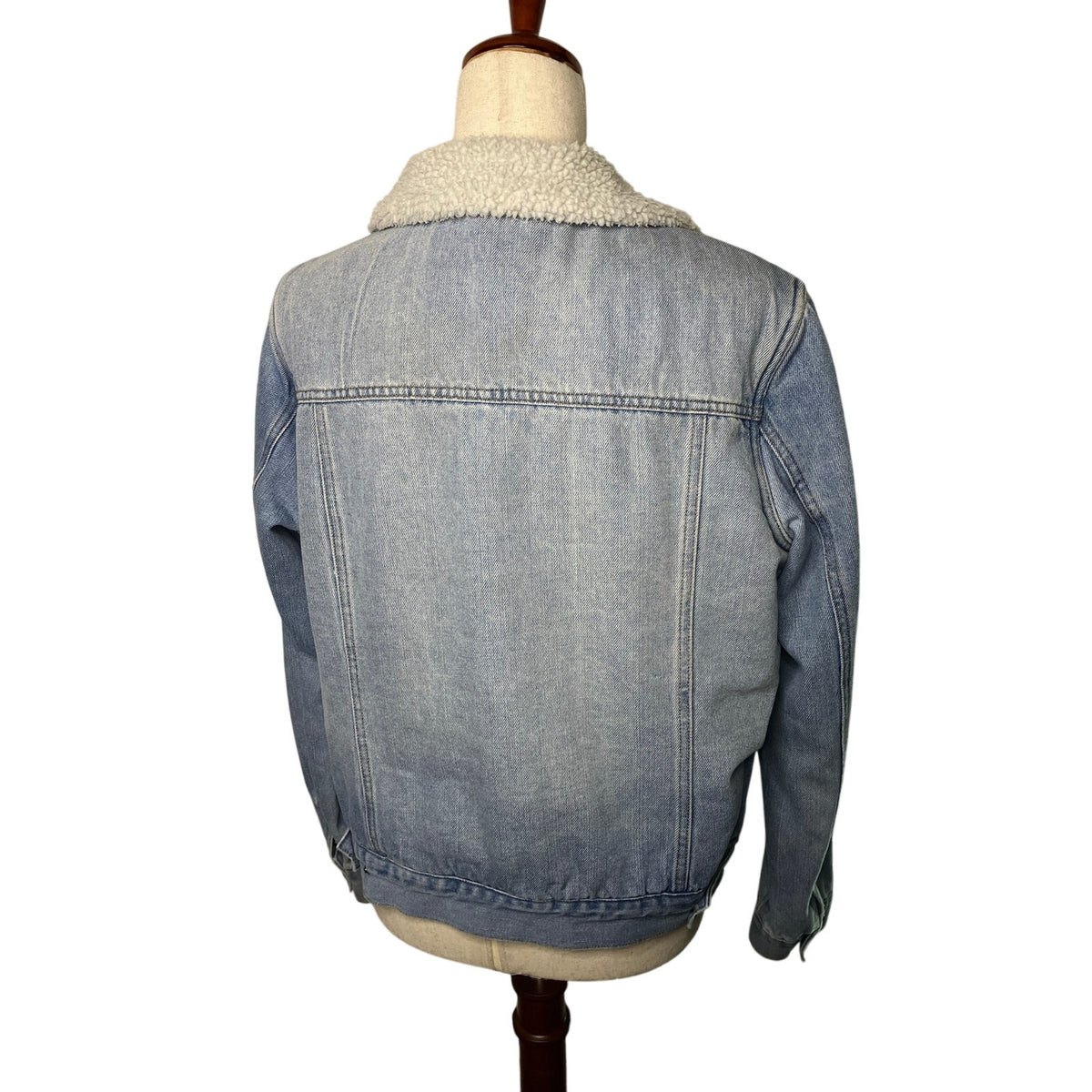 Working Title Denim Sherpa-Lined Trucker Jacket Size Large