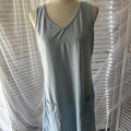 Light blue sleeveless dress with