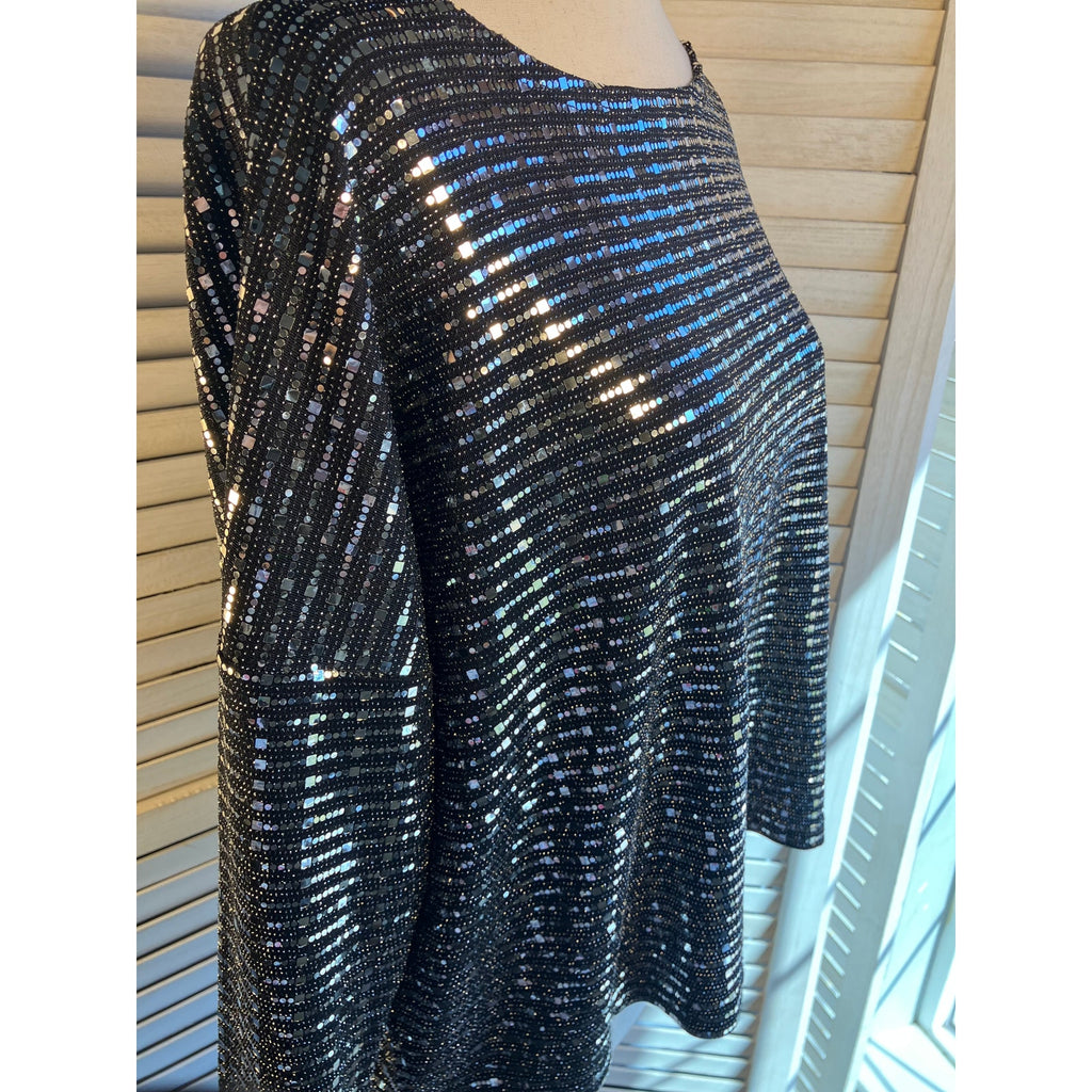 ISLE Metallic mirrored Dress Shirt 3/4 length sleeve