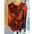 Zac & Rachel Orange and metallic long sleeve blouse Size XL