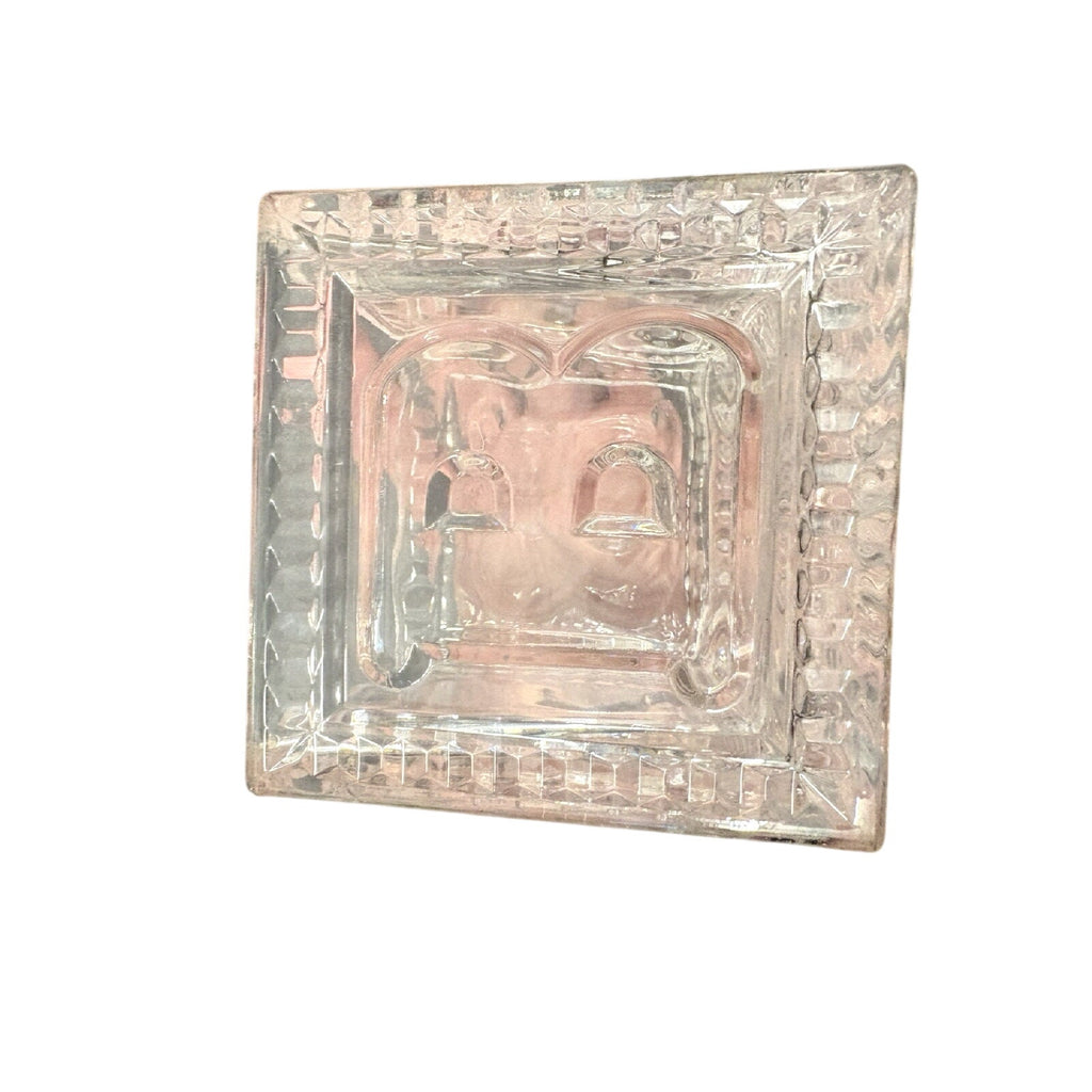 Clear Square Pressed Glass BABY square Open-Top Holder, Clear Glass Square Bowl
