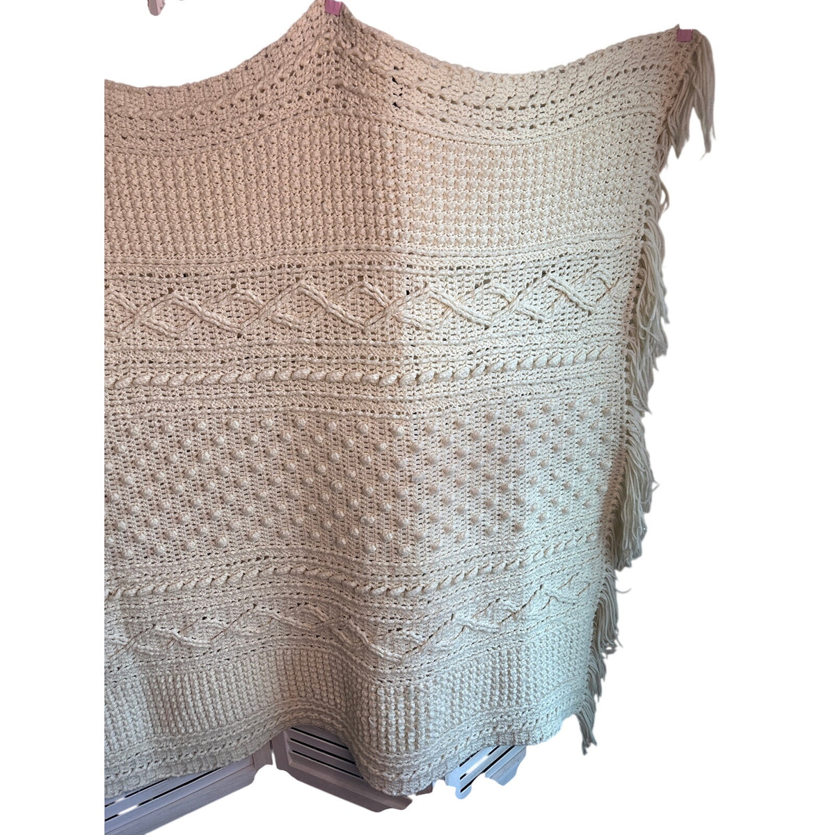 Beautiful Large Acrylic Crochet Blanket 80x50”