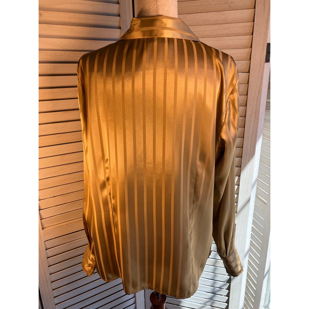 Covington Womens Gold Button Up Blouse Size 16