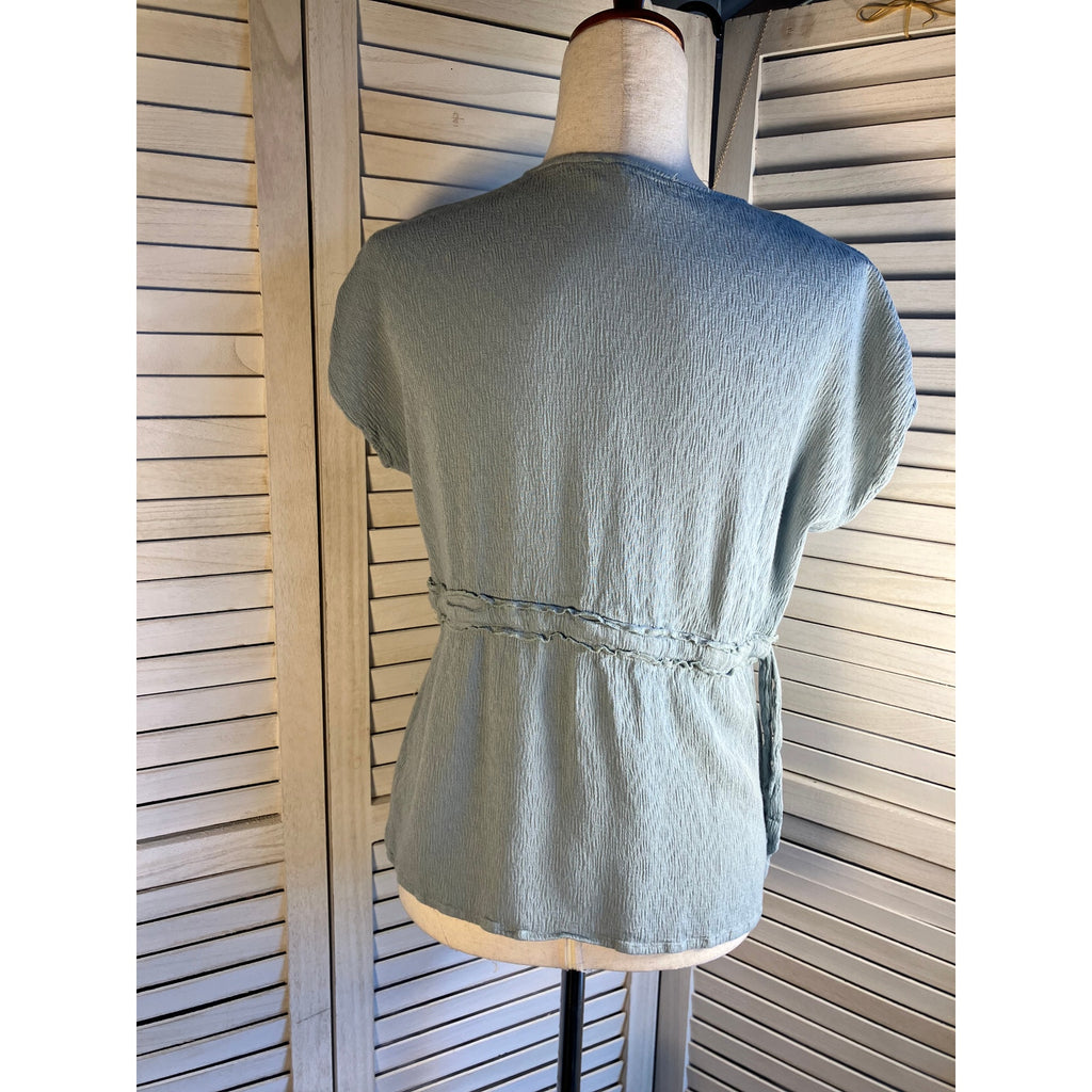 Susan Betro Womens Blouse in Sage Size L